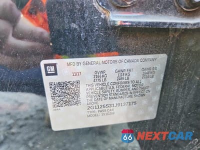 Zdjęcie 12 z 12 samochodu: 2018 CHEVROLET IMPALA PREMIER VIN:2G1125S31J9137175 - miniatura