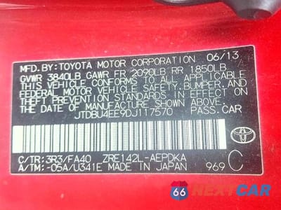 Zdjęcie 10 z 10 samochodu: 2013 TOYOTA COROLLA L VIN:JTDBU4EE9DJ117570 - miniatura