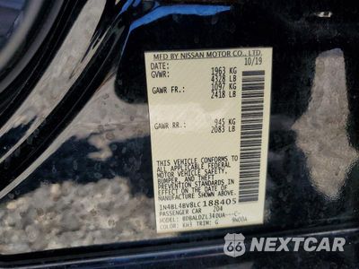 Zdjęcie 12 z 12 samochodu: 2020 NISSAN ALTIMA S VIN:1N4BL4BV8LC188405 - miniatura