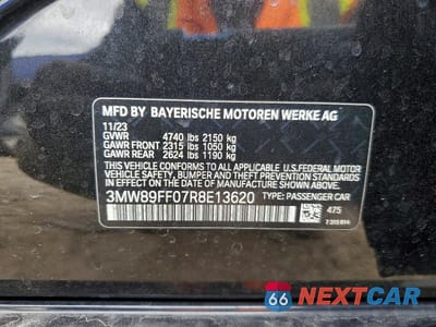 Zdjęcie 12 z 12 samochodu: 2024 BMW 330XI VIN:3MW89FF07R8E13620 - miniatura