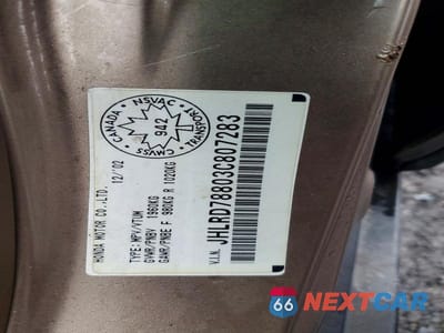 Zdjęcie 13 z 13 samochodu: 2003 HONDA CR-V EX VIN:JHLRD78803C807283 - miniatura