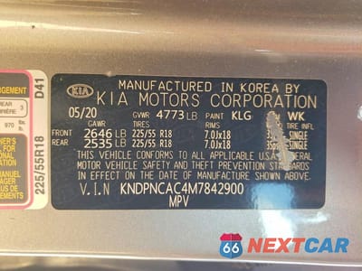Zdjęcie 13 z 13 samochodu: 2021 KIA SPORTAGE EX VIN:KNDPNCAC4M7842900 - miniatura