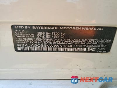 Zdjęcie 12 z 12 samochodu: 2019 BMW 530 I VIN:WBAJA5C55KWW22094 - miniatura