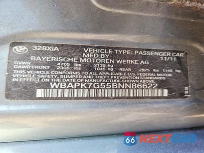 Zdjęcie 12 z 12 samochodu: 2011 BMW 328 XI VIN:WBAPK7G55BNN86622 - miniatura