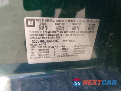 Zdjęcie 12 z 12 samochodu: 2014 CHEVROLET SILVERADO K1500 LT VIN:3GCUKREC0EG538087 - miniatura