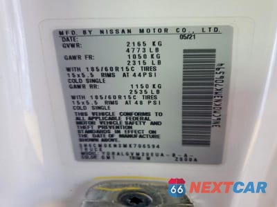 Zdjęcie 13 z 13 samochodu: 2021 NISSAN NV200 SV VIN:3N6CM0KN3MK706594 - miniatura