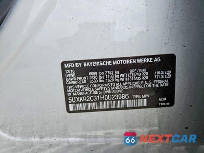 Zdjęcie 13 z 13 samochodu: 2017 BMW X5 SDRIVE35I VIN:5UXKR2C31H0U23986 - miniatura