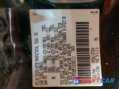 Zdjęcie 12 z 12 samochodu: 2012 TOYOTA TUNDRA DOUBLE CAB SR5 VIN:5TFUM5F1XCX031111 - miniatura