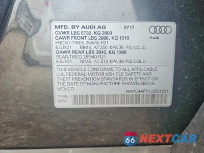 Zdjęcie 13 z 13 samochodu: 2018 AUDI SQ5 PRESTIGE VIN:WA1C4AFY1J2031231 - miniatura