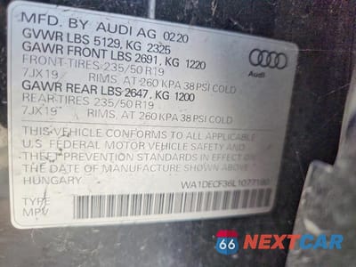 Zdjęcie 12 z 12 samochodu: 2020 AUDI Q3 PREMIUM S LINE VIN:WA1DECF36L1077180 - miniatura