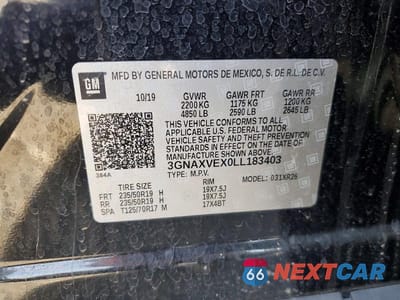 Zdjęcie 13 z 13 samochodu: 2020 CHEVROLET EQUINOX LT VIN:3GNAXVEX0LL183403 - miniatura