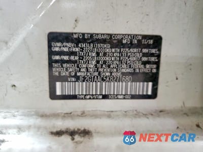 Zdjęcie 12 z 12 samochodu: 2019 SUBARU CROSSTREK VIN:JF2GTAAC5K8271680 - miniatura