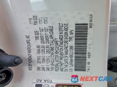 Zdjęcie 14 z 14 samochodu: 2016 HONDA CR-V EX VIN:5J6RM4H58GL012886 - miniatura