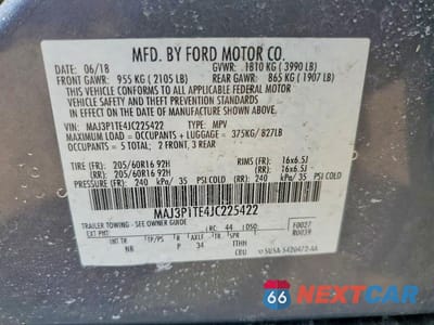 Zdjęcie 13 z 13 samochodu: 2018 FORD ECOSPORT SE VIN:MAJ3P1TE4JC225422 - miniatura
