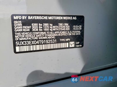 Zdjęcie 13 z 13 samochodu: 2026 BMW X6 XDRIVE40I VIN:5UX33EX04T9192531 - miniatura