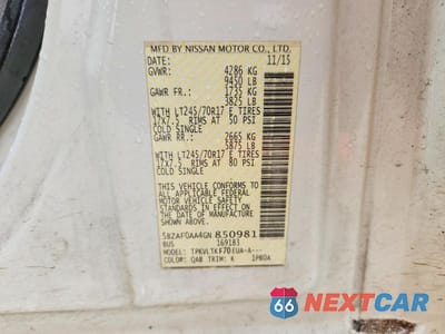 Zdjęcie 13 z 13 samochodu: 2016 NISSAN NV 3500 HD SV VIN:5BZAF0AA4GN850981 - miniatura