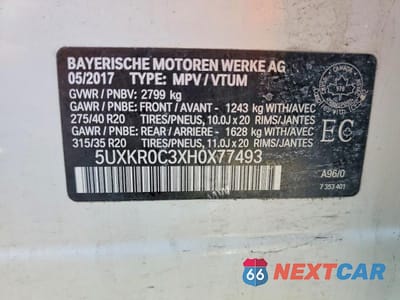 Zdjęcie 14 z 14 samochodu: 2017 BMW X5 XDRIVE35I VIN:5UXKR0C3XH0X77493 - miniatura