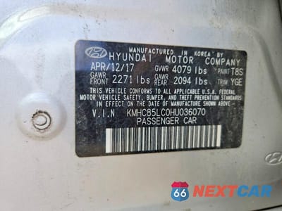 Zdjęcie 12 z 12 samochodu: 2017 HYUNDAI IONIQ LIMITED VIN:KMHC85LC0HU036070 - miniatura