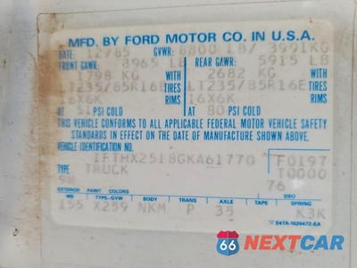 Zdjęcie 12 z 12 samochodu: 1986 FORD F250 VIN:1FTHX2518GKA61770 - miniatura