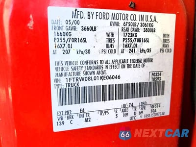 Zdjęcie 12 z 12 samochodu: 2001 FORD F-150 SUPERCREW VIN:1FTRW08L01KE06046 - miniatura