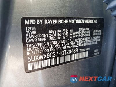 Zdjęcie 13 z 13 samochodu: 2017 BMW X3 XDRIVE28I VIN:5UXWX9C37H0T20488 - miniatura