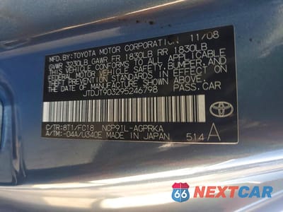 Zdjęcie 13 z 13 samochodu: 2009 TOYOTA YARIS BASE VIN:JTDJT903295246798 - miniatura