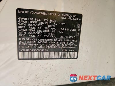Zdjęcie 13 z 13 samochodu: 2025 VOLKSWAGEN ATLAS VIN:1V2HR2CA3SC504289 - miniatura