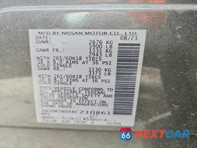 Zdjęcie 14 z 14 samochodu: 2024 NISSAN PATHFINDER ROCK CREEK VIN:5N1DR3BD4RC210861 - miniatura