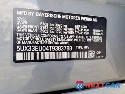 Zdjęcie 14 z 14 samochodu: 2026 BMW X5 M60I VIN:5UX33EU04T9383788 - miniatura