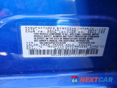 Zdjęcie 12 z 12 samochodu: 2015 NISS SENTRA SR VIN:3N1AB7AP0FY376735 - miniatura
