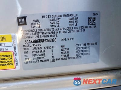 Zdjęcie 12 z 12 samochodu: 2014 BUICK ENCLAVE VIN:5GAKRBKD6EJ298390 - miniatura