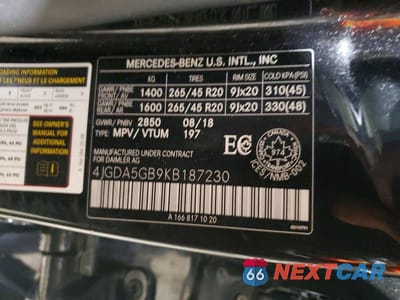 Zdjęcie 14 z 14 samochodu: 2019 MERCEDES-BENZ GLE 400 4MATIC VIN:4JGDA5GB9KB187230 - miniatura