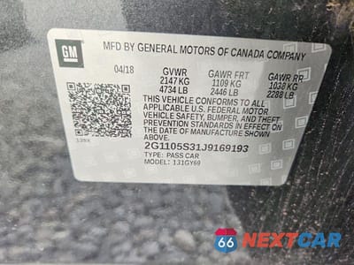 Zdjęcie 13 z 13 samochodu: 2018 CHEVROLET IMPALA LT VIN:2G1105S31J9169193 - miniatura