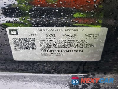 Zdjęcie 12 z 12 samochodu: 2018 CHEVROLET SONIC LS VIN:1G1JB5SH6J4115624 - miniatura