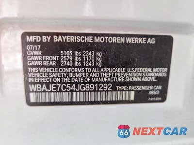 Zdjęcie 12 z 12 samochodu: 2018 BMW 540 XI VIN:WBAJE7C54JG891292 - miniatura