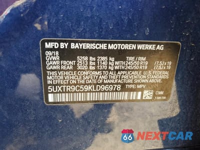 Zdjęcie 13 z 13 samochodu: 2019 BMW X3 XDRIVE30I VIN:5UXTR9C59KLD96978 - miniatura