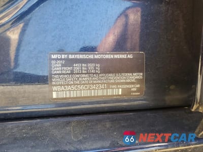 Zdjęcie 12 z 12 samochodu: 2012 BMW 328 I VIN:WBA3A5C56CF342341 - miniatura