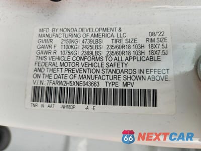 Zdjęcie 13 z 13 samochodu: 2022 HONDA CR-V EX VIN:7FARW2H5XNE043663 - miniatura