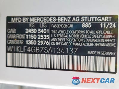 Zdjęcie 12 z 12 samochodu: 2025 MERCEDES-BENZ E 350 VIN:W1KLF4GB7SA136137 - miniatura