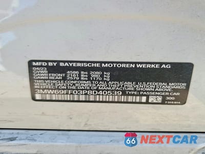 Zdjęcie 12 z 12 samochodu: 2023 BMW 330I VIN:3MW69FF03P8D40539 - miniatura