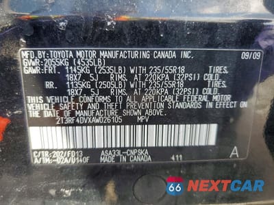 Zdjęcie 13 z 13 samochodu: 2010 TOYOTA RAV4 SPORT VIN:2T3RF4DVXAW026105 - miniatura