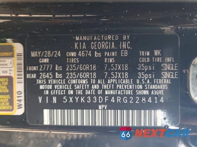 Zdjęcie 13 z 13 samochodu: 2024 KIA SPORTAGE EX VIN:5XYK33DF4RG228414 - miniatura