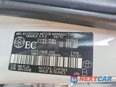 Zdjęcie 12 z 12 samochodu: 2018 TOYOTA YARIS 5-DOOR L VIN:VNKKTUD37JA088494 - miniatura