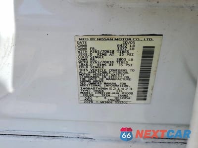Zdjęcie 12 z 12 samochodu: 2006 NISSAN TITAN XE FFV VIN:1N6BA07A96N521473 - miniatura
