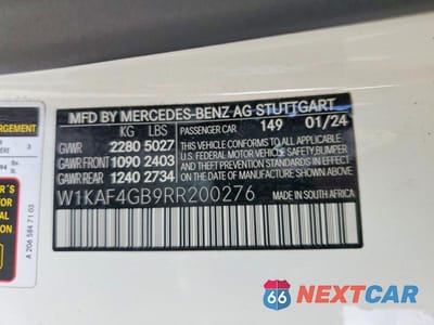 Zdjęcie 12 z 12 samochodu: 2024 MERCEDES-BENZ C 300 VIN:W1KAF4GB9RR200276 - miniatura