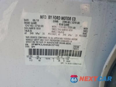 Zdjęcie 13 z 13 samochodu: 2019 FORD EDGE SEL VIN:2FMPK3J94KBC57182 - miniatura