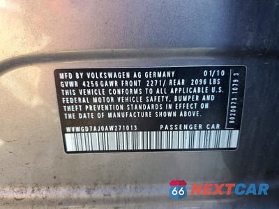 Zdjęcie 12 z 12 samochodu: 2010 VOLKSWAGEN GTI VIN:WVWGD7AJ0AW271013 - miniatura