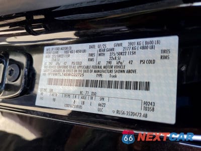 Zdjęcie 13 z 13 samochodu: 2025 FORD F150 LIGHTNING PLATINUM VIN:1FT6W7L74SWG22725 - miniatura