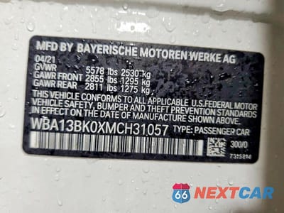 Zdjęcie 12 z 12 samochodu: 2021 BMW M550XI VIN:WBA13BK0XMCH31057 - miniatura