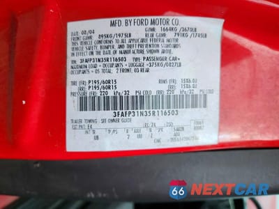Zdjęcie 12 z 12 samochodu: 2005 FORD FOCUS ZX3 VIN:3FAFP31N35R116503 - miniatura